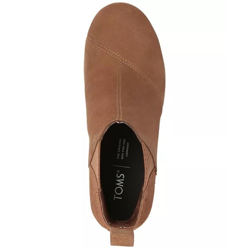 Toms Kelsey Brown Suede Leather Wedge Heel Fall Ankle Booties Women’s Size 9.5 - Picture 4 of 12